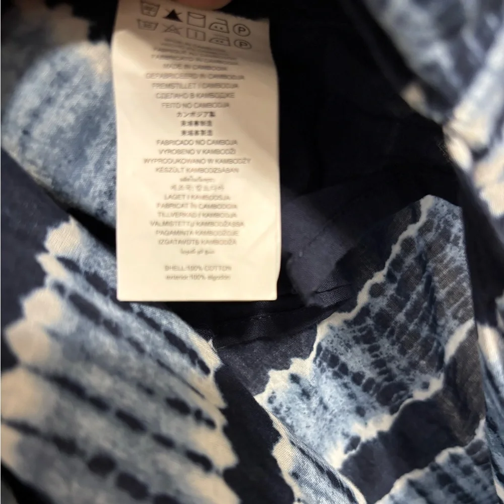 Michael Kors Shibori Stripes Maxi Blue‎ Dress Small